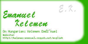 emanuel kelemen business card